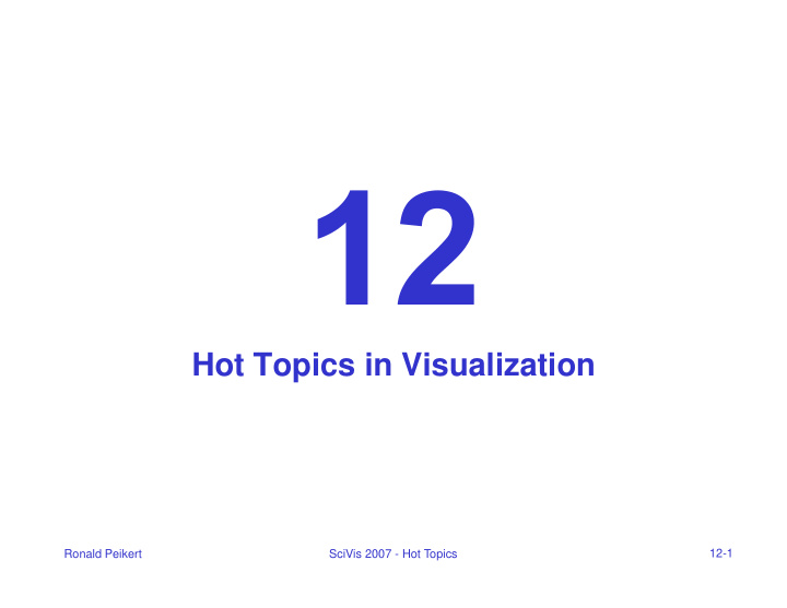 hot topics in visualization