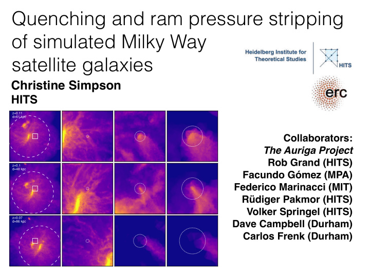 quenching and ram pressure stripping of simulated milky