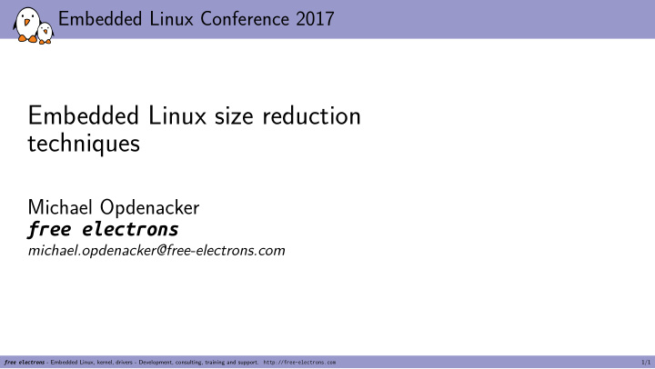 embedded linux size reduction techniques