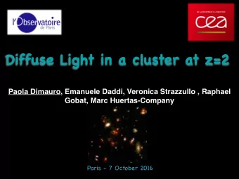 Diffuse Light in a cluster at z=2  Paola Dimauro, Emanuele Daddi, Veronica Strazzullo , Raphael