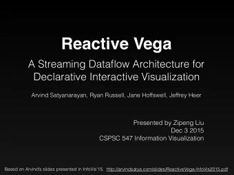 Reactive Vega  A Streaming Dataflow Architecture for  Declarative Interactive Visualization  Arvind