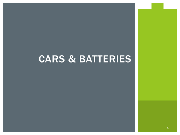 cars batteries