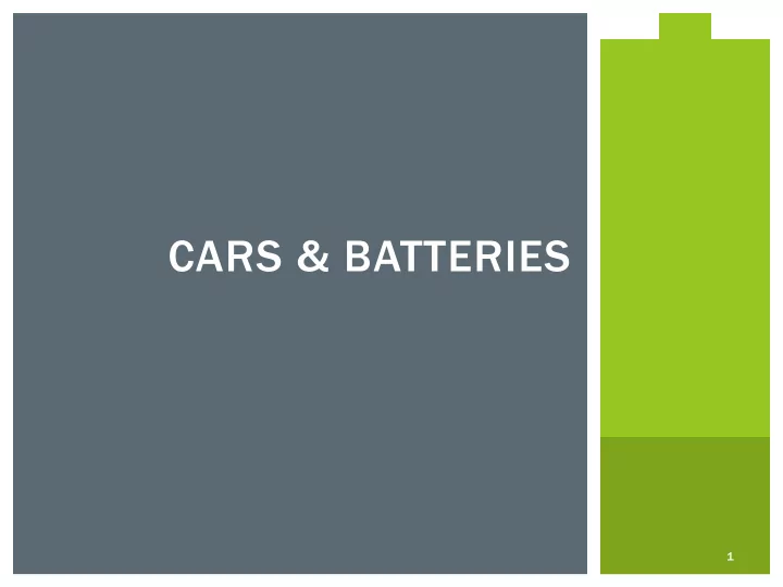 cars batteries