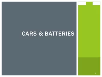 CARS &amp; BATTERIES  1  HOW MANY CARS?  2 World energy, technology, and climate outlook, 2003  HOW