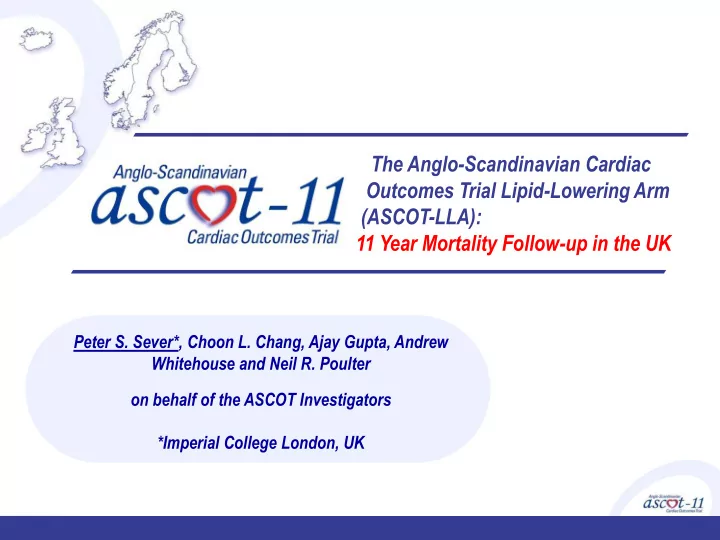 11 year mortality follow up in the uk