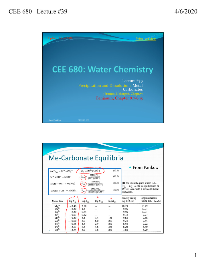 me carbonate equilibria