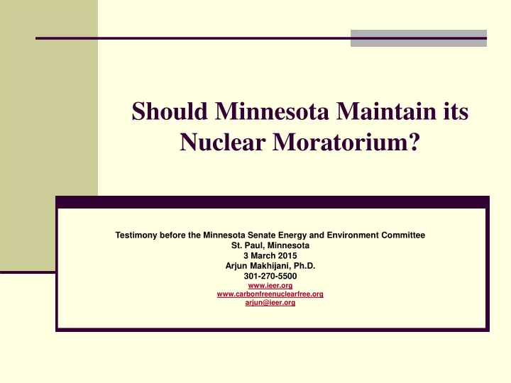 nuclear moratorium