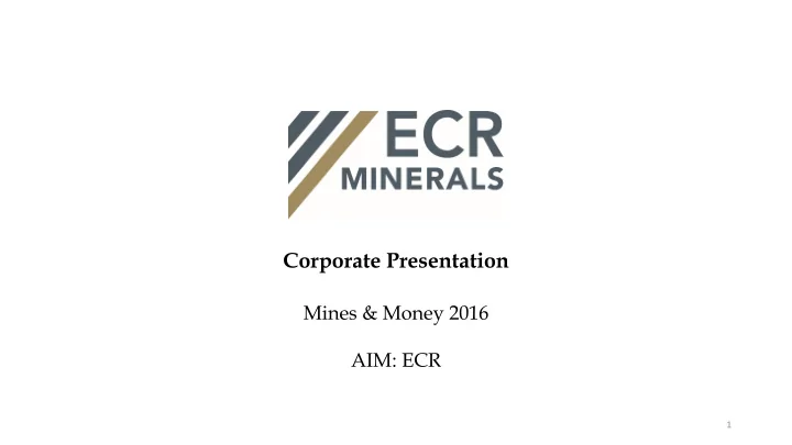 mines amp money 2016 aim ecr 1 disclaimer this