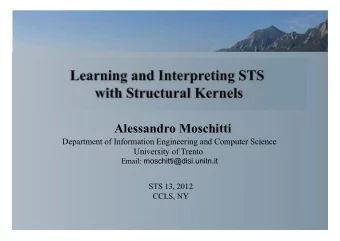 Learning and Interpreting STS  with Structural Kernels  Alessandro Moschitti  Department of