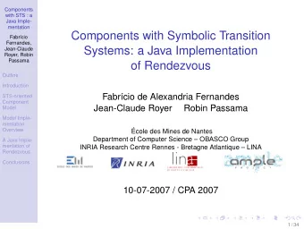 Components with Symbolic Transition  Fabrcio  Fernandes,  Systems: a Java Implementation