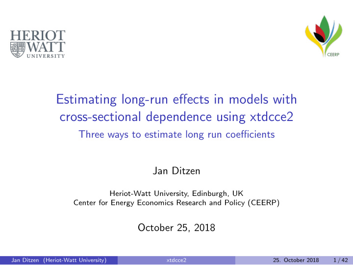 estimating long run effects in models with cross