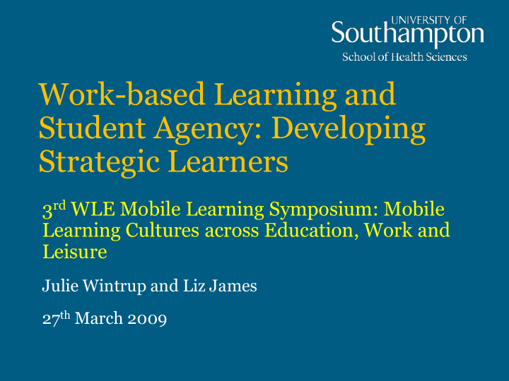 work based learning and