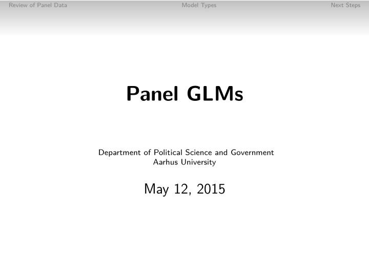 panel glms