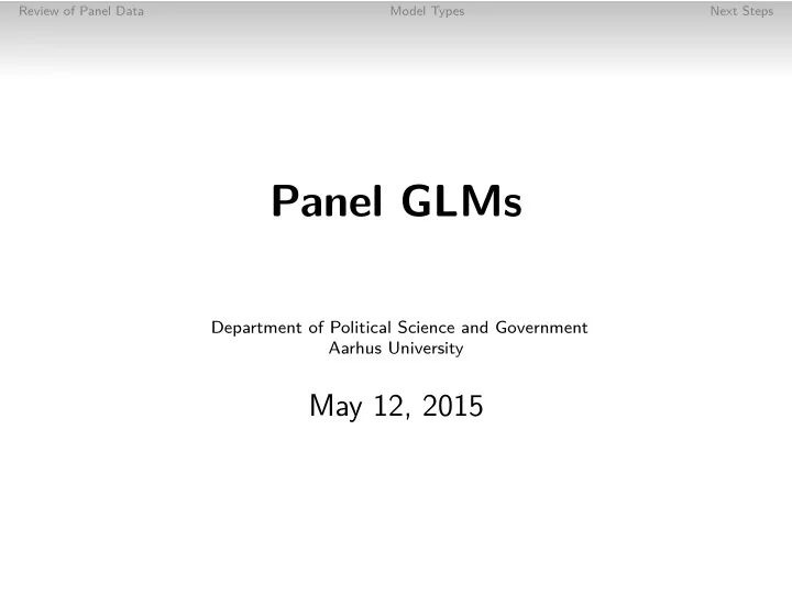 panel glms