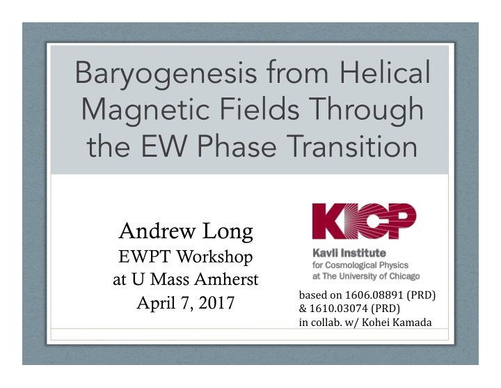 baryogenesis from helical magnetic fields through the ew