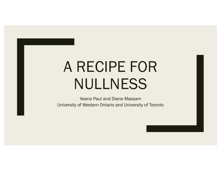a recipe for nullness