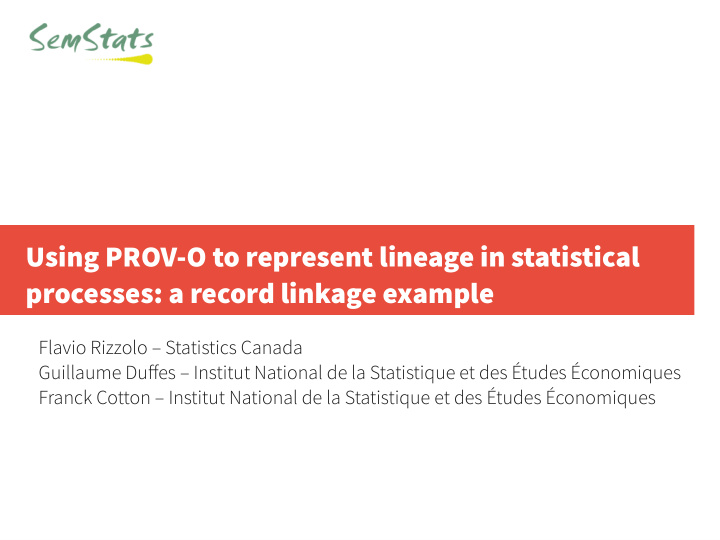 using prov o to represent lineage in statistical