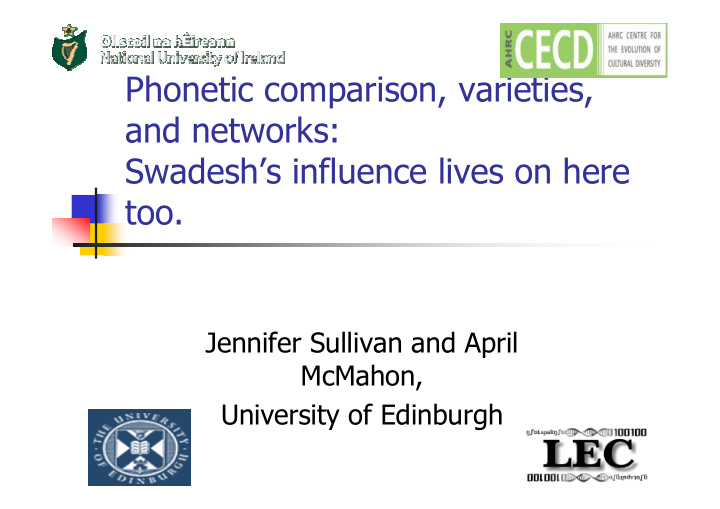 phonetic comparison varieties and networks swadesh s