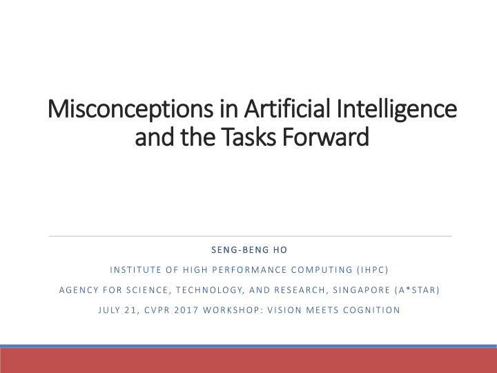 misconceptions in artificial intelligence