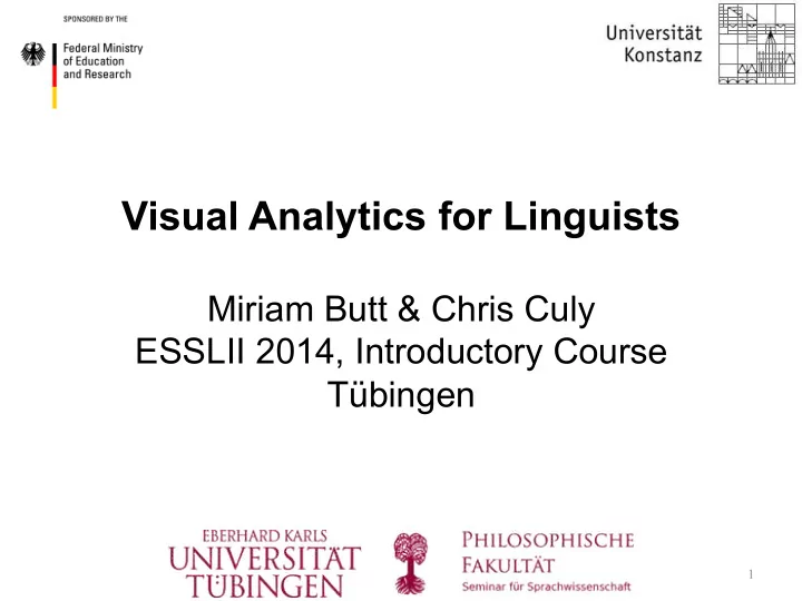 visual analytics for linguists