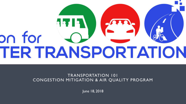 transportation 101 congestion mitigation air quality