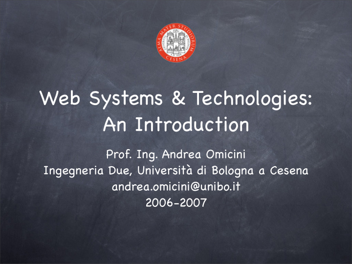 web systems technologies an introduction