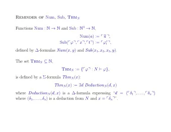Functions Num : N  N and Sub : N 3  N , Num( a ) :=  a  , Sub(    ,  x  ,