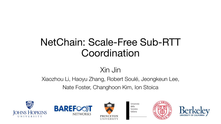 netchain scale free sub rtt coordination