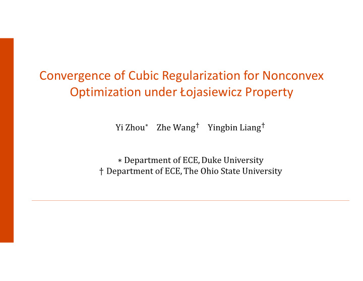 convergence of cubic regularization for nonconvex