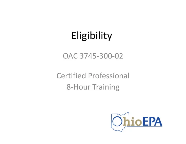 eligibility
