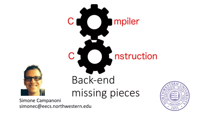 back end missing pieces