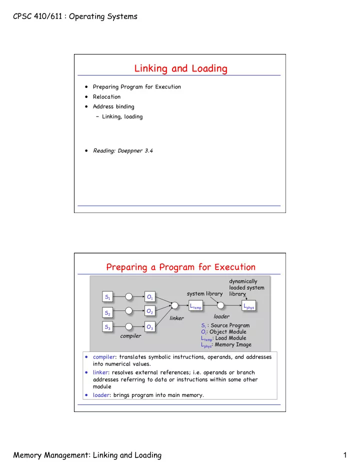 linking and loading