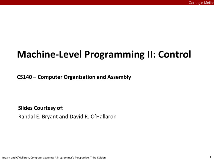 machine level programming ii control