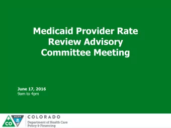 Review Advisory  Committee Meeting  June 17, 2016  9am to 4pm  1  Agenda  Agenda &amp; Meeting