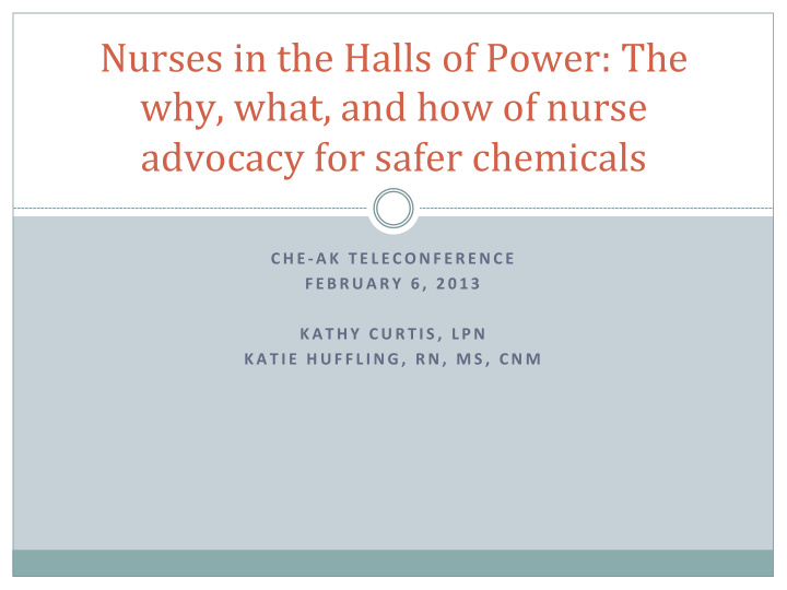 nurses in the halls of power the why what and how of