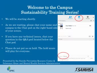 Su  Susta  tainab  inabili  ility  ty Training  ining Se  Series!  ies!  We will be starting