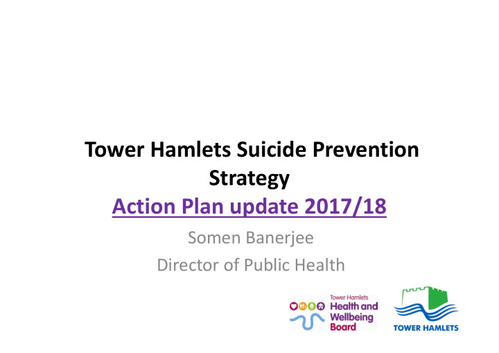 tower hamlets suicide prevention strategy action plan