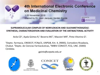 1 Depto. Farmacia, CRIDECIT, FCNyCS, UNPSJB, Km. 4, (9000), Comodoro Rivadavia, Chubut. 2 Depto. de