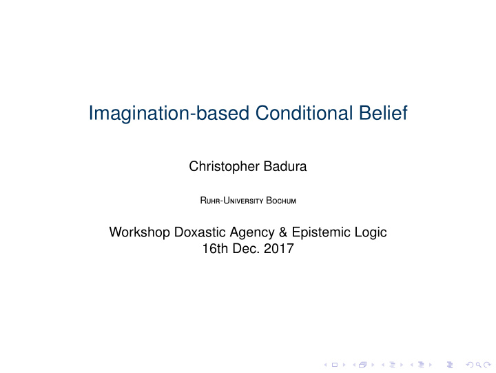 imagination based conditional belief