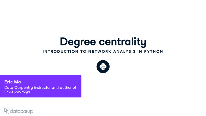 degree centralit y