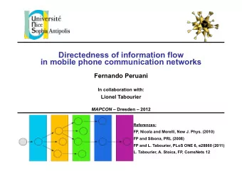 Directedness of information flow in mobile phone communication networks  Fernando Peruani  In