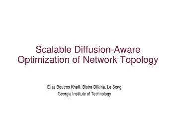 Optimization of Network Topology  Elias Boutros Khalil, Bistra Dilkina, Le Song  Georgia Institute