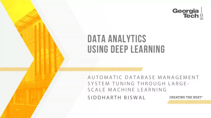data analytics using deep learning
