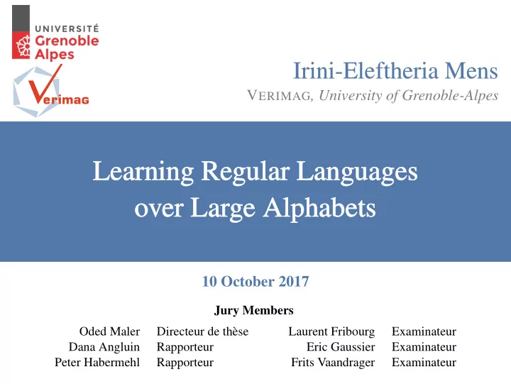 learning learning re regular gular languages languages