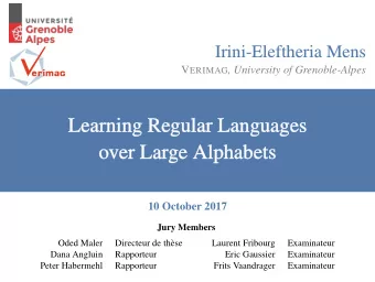 Learning  Learning Re  Regular  gular Languages  Languages  over  er Lar  Large  ge Alphabets