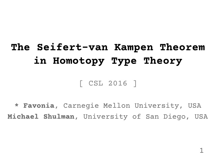the seifert van kampen theorem in homotopy type theory
