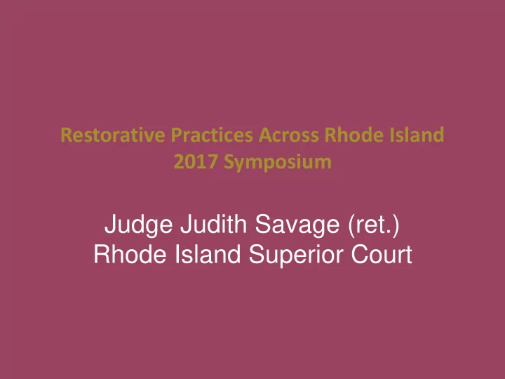 judge judith savage ret