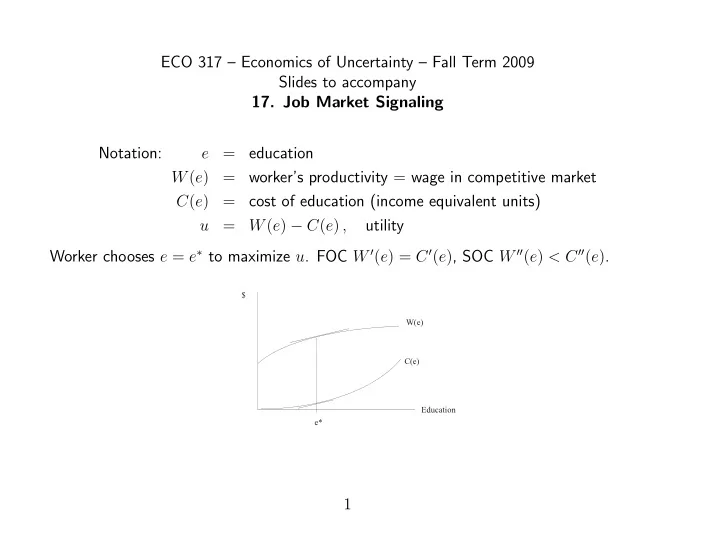 eco 317 economics of uncertainty fall term 2009 slides to