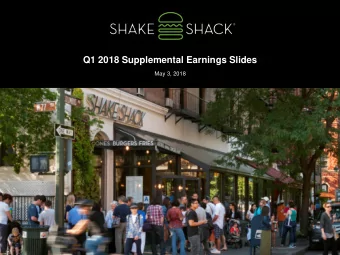 Q1 2018 Supplemental Earnings Slides  May 3, 2018  1  Cautionary Note on Forward-Looking Statements