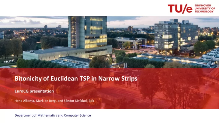 bitonicity of euclidean tsp in narrow strips